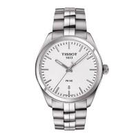 Tissot PR 100 men\'s silver dial stainless steel bracelet watch