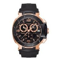 Tissot T-Race men\'s chronograph rose gold-plated and PVD strap watch