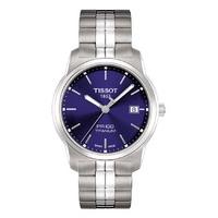 Tissot PR 100 men\'s blue dial titanium bracelet watch