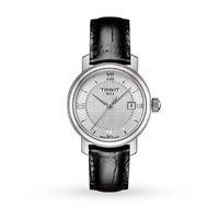 Tissot Bridgeport Silver Dial Black Leather Ladies Quartz Watch