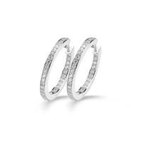 Ti Sento Earrings Hoop Silver And White Cubic Zirconia