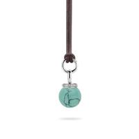 Ti Sento Pendant Silver With Turquoise And White Cubic Zirconia Bead