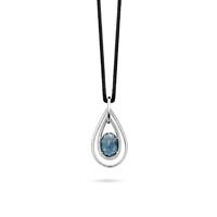 Ti Sento Pendant Silver With Blue And White Cubic Zirconia Pear Drop