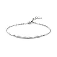 ti sento bracelet silver and white cubic zirconia bar