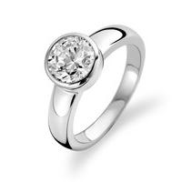 Ti Sento Ring Silver And White Cubic Zirconia Faceted Round