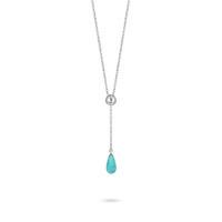 Ti Sento Necklace Silver And Turquoise Pear Drop