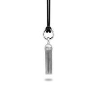 ti sento pendant silver and white cubic zirconia tassel