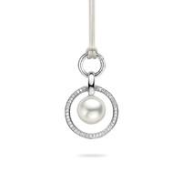 ti sento pendant silver with white cubic zirconia and pearl circle