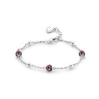 Ti Sento Bracelet Silver And Burgundy Cubic Zirconia