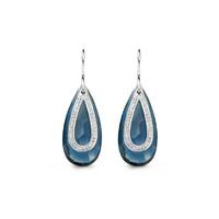 Ti Sento Earrings Drop Silver And Blue Cubic Zirconia Pear