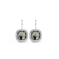 Ti Sento Earrings Drop Silver With Blue And White Cubic Zirconia Cushion