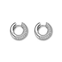 Ti Sento Earrings Hoop Silver And White Cubic Zirconia