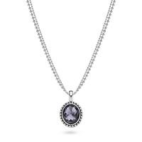 Ti Sento Necklace Silver And Blue Cubic Zirconia Oval