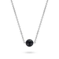 ti sento necklace silver and faceted black cubic zirconia