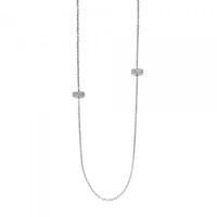 ti sento necklace silver and white cubic zirconia spacer