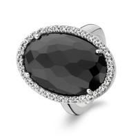 Ti Sento Ring Silver And Black Cubic Zirconia Oval