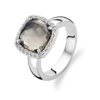 Ti Sento Ring Silver And Brown Cubic Zirconia Faceted Cushion