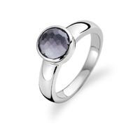 Ti Sento Ring Silver And Grey Cubic Zirconia Round Top