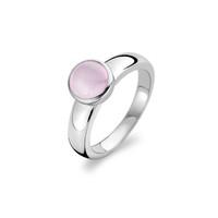 Ti Sento Ring Silver And Pink Cubic Zirconia Round Top