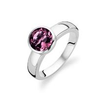 ti sento ring silver and purple cubic zirconia faceted round