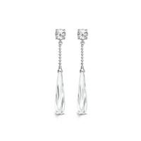 Ti Sento Earrings Drop Silver With White Cubic Zirconia Round And Pear