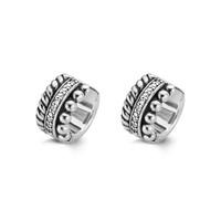 Ti Sento Earrings Hoop Silver And White Cubic Zirconia Multi Band