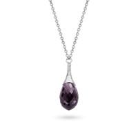 Ti Sento Necklace Silver And Faceted Purple Teardrop