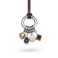 ti sento pendant silver and multi stone 4 charm