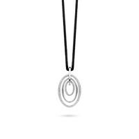 ti sento pendant silver and white cubic zirconia oval