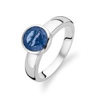 ti sento ring silver and blue cubic zirconia faceted round