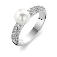Ti Sento Ring Silver and White Cubic Zirconia Ball Top