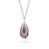 Ti Sento Necklace Silver And Faceted Purple Pear Drop