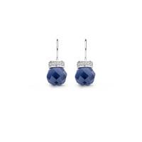 Ti Sento Earrings Drop Silver With Blue And White Cubic Zirconia Bead