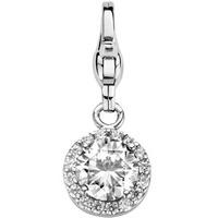 ti sento ladies silver cubic zirconia cluster charm 8142zi