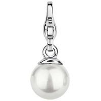 Ti Sento Ladies Silver White Simulated Pearl Ball Charm 8057PW