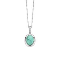 ti sento silver bezel set synthetic turquoise and cubic zirconia penda ...