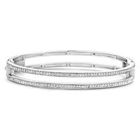 ti sento ladies silver cubic zirconia bangle 2826zi