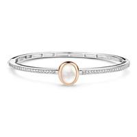 Ti Sento Ladies Rose Gold Plated White Crystal Bangle 2837MW