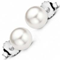 Ti Sento Ladies Silver 10mm Simulated Pearl Stud Earrings 7591PW