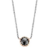 Ti Sento Ladies Rose-Plated Silver Black Cubic Zirconium Necklace 3798BR/42