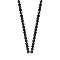 ti sento ladies silver 42cm black bead necklace 3583oz42