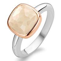 Ti Sento Ladies Rose-Plated Silver Square Cream Cubic Zirconium Ring 1967NU/56