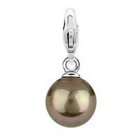 Ti Sento Ladies Silver Brown Pearl Ball Charm 8088PB