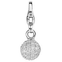 Ti Sento Ladies Silver Cubic Zirconia Ball Charm 8091ZI