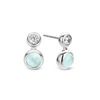 Ti Sento Silver Blue Crystal and Cubic Zirconia Dropper Earrings 7746AG