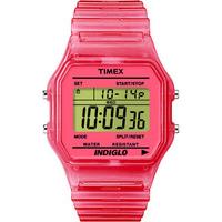 timex originals unisex pink rubber strap watch t2n805