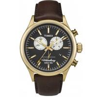 Timex Waterbury Mens Gold Plated Chronograph Strap Watch TW2P75300