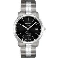 tissot mens pr100 titanium black bracelet watch t0494104405100