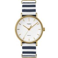 Timex Weekender Ladies Gold Plated Fabric Strap Watch TW2P91900