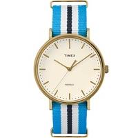 Timex Weekender Ladies Gold Plated Fabric Strap Watch TW2P91000